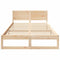 vidaXL Bed Frame with Headboard Brown 120 x 190 cm Solid Pine wood