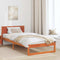 vidaXL Bed Frame with Headboard Brown 100 x 200 cm Solid Pine wood