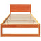 vidaXL Bed Frame with Headboard Brown 100 x 200 cm Solid Pine wood