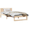 vidaXL Bed Frame with Headboard Brown 75 x 190 cm Solid Pine wood