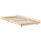 vidaXL Bed Frame Natural Solid Pine Wood 90 x 200 cm Portable