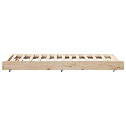 vidaXL Bed Frame Natural Solid Pine Wood 90 x 200 cm Portable