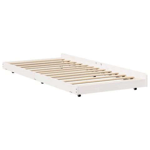 vidaXL Bed Frame White 90 x 200 cm Solid Pine wood