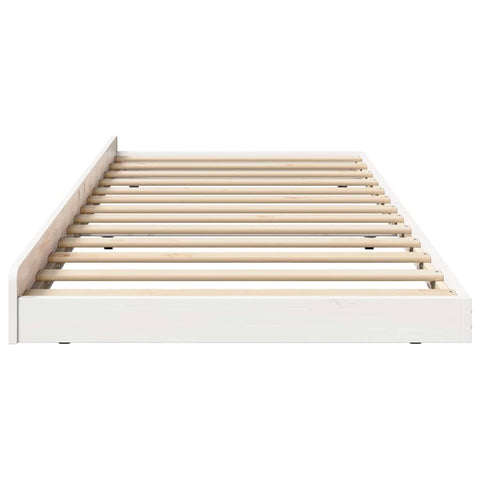 vidaXL Bed Frame White 90 x 200 cm Solid Pine wood