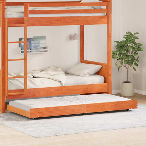 vidaXL Bed Frame Brown 90 x 200 cm Solid Pine wood