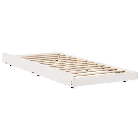 vidaXL Bed Frame White 75 x 190 cm Solid Pine wood
