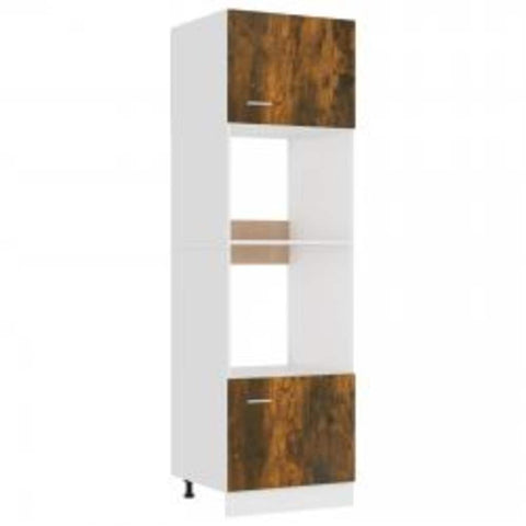 vidaXL Microwave Cabinet Lyon Smoked Oak 60x57x207 cm Engineered Wood