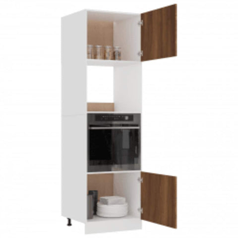 vidaXL Microwave Cabinet Lyon Brown Oak 60x57x207 cm Engineered Wood