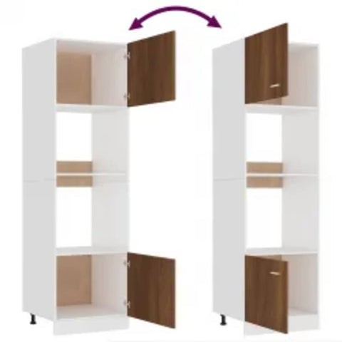 vidaXL Microwave Cabinet Lyon Brown Oak 60x57x207 cm Engineered Wood