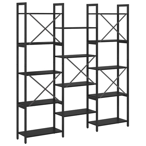 vidaXL Bookshelf Black oak 156 x 25 x 167.5 cm Engineered wood