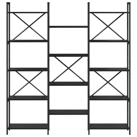 vidaXL Bookshelf Black oak 156 x 25 x 167.5 cm Engineered wood