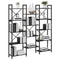 vidaXL Bookshelf Black oak 156 x 25 x 167.5 cm Engineered wood