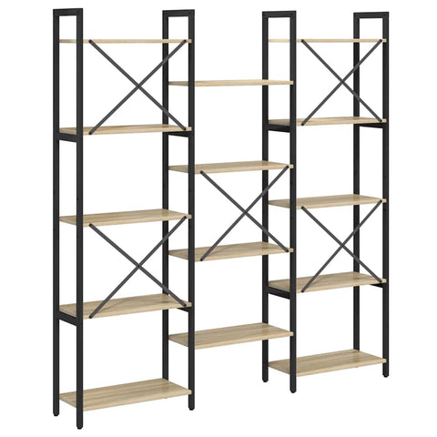 vidaXL Bookshelf Sonoma oak 156 x 25 x 167.5 cm Engineered wood