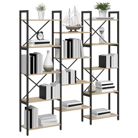 vidaXL Bookshelf Sonoma oak 156 x 25 x 167.5 cm Engineered wood