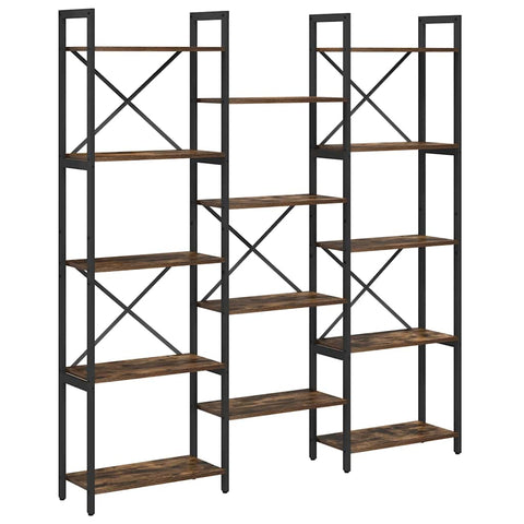 vidaXL Bookshelf Smoked oak 156 x 25 x 167.5 cm Engineered wood