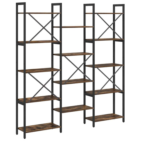 vidaXL Bookshelf Smoked oak 156 x 25 x 167.5 cm Engineered wood