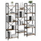 vidaXL Bookshelf Smoked oak 156 x 25 x 167.5 cm Engineered wood