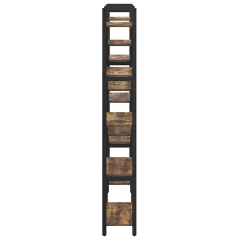 vidaXL Bookshelf Smoked oak 156 x 25 x 167.5 cm Engineered wood