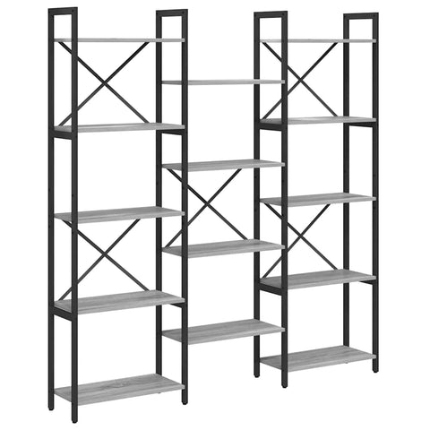 vidaXL Bookshelf Grey sonoma 156 x 25 x 167.5 cm Engineered wood