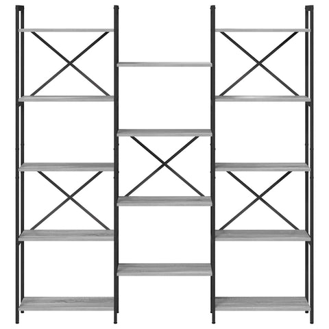 vidaXL Bookshelf Grey sonoma 156 x 25 x 167.5 cm Engineered wood