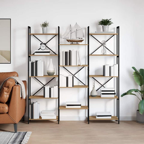 vidaXL Bookshelf Artisan oak 156 x 25 x 167.5 cm Engineered wood