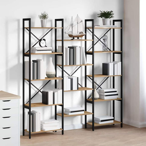 vidaXL Bookshelf Artisan oak 156 x 25 x 167.5 cm Engineered wood