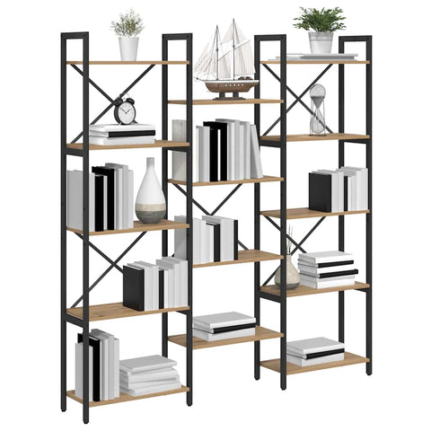 vidaXL Bookshelf Artisan oak 156 x 25 x 167.5 cm Engineered wood