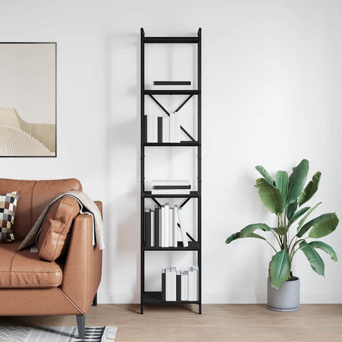 vidaXL Bookcase Black oak 40 x 30 x 188 cm Engineered wood