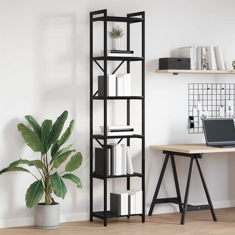 vidaXL Bookcase Black oak 40 x 30 x 188 cm Engineered wood
