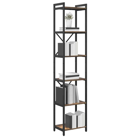 vidaXL Bookcase Smoked oak 40 x 30 x 188 cm Engineered wood