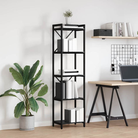 vidaXL Bookcase Black oak 40 x 30 x 153 cm Engineered wood