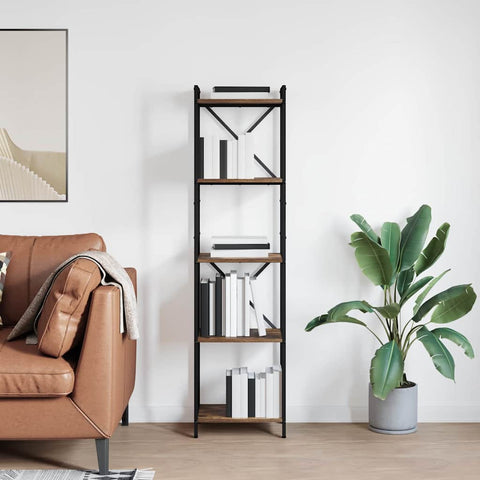 vidaXL Bookcase Smoked oak 40 x 30 x 153 cm Engineered wood