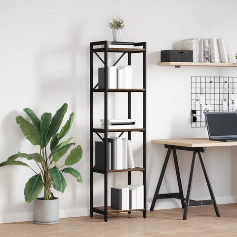 vidaXL Bookcase Smoked oak 40 x 30 x 153 cm Engineered wood