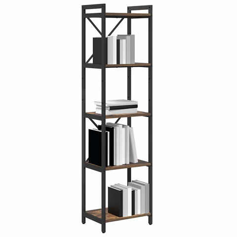 vidaXL Bookcase Smoked oak 40 x 30 x 153 cm Engineered wood