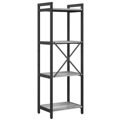 vidaXL Bookcase Grey sonoma 40 x 30 x 118 cm Wood and Steel
