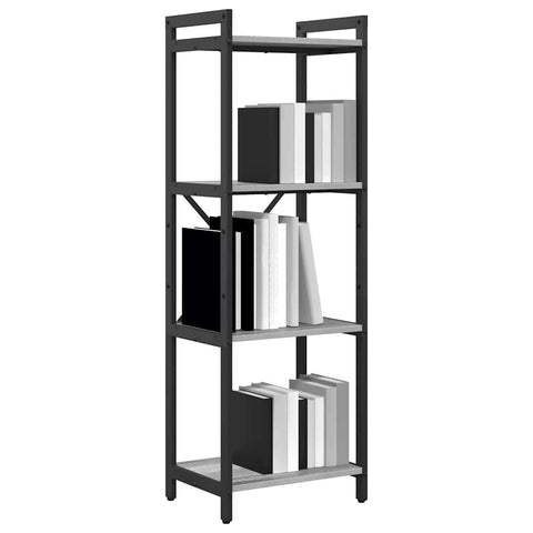 vidaXL Bookcase Grey sonoma 40 x 30 x 118 cm Wood and Steel