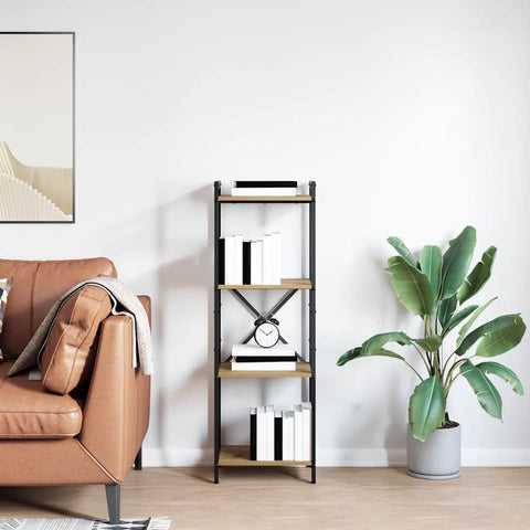 vidaXL Bookcase Artisan oak 40 x 30 x 118 cm Wood and Steel