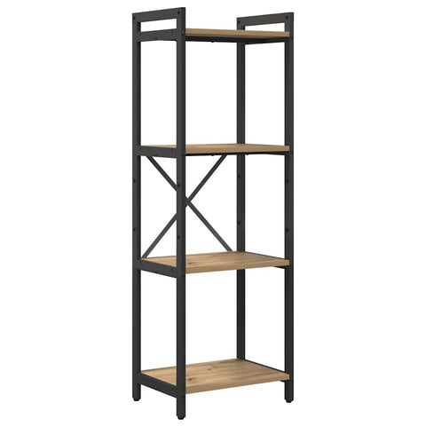 vidaXL Bookcase Artisan oak 40 x 30 x 118 cm Wood and Steel