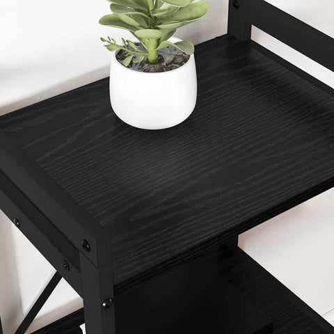 vidaXL Bookcase Black oak 40 x 30 x 48.5 cm Engineered wood