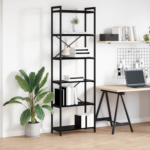 vidaXL Bookcase Black oak 60 x 30 x 188 cm Particle board