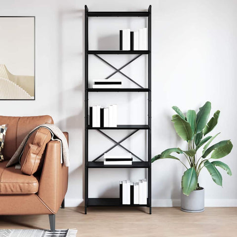 vidaXL Bookcase Black oak 60 x 30 x 188 cm Particle board