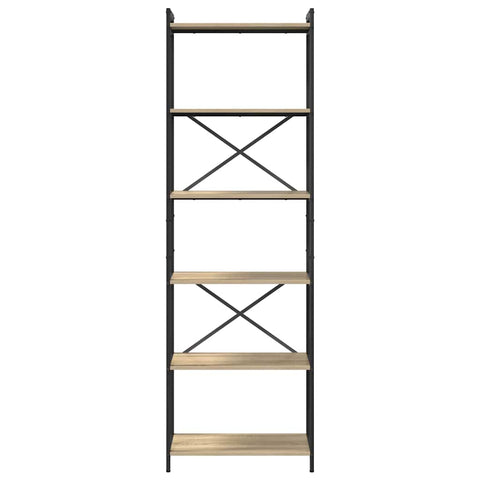 vidaXL Bookcase Sonoma oak 60 x 30 x 188 cm MDF, Steel