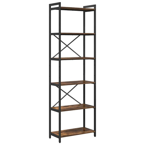 vidaXL Bookcase Smoked oak 60 x 30 x 188 cm MDF, Steel
