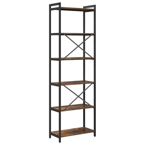 vidaXL Bookcase Smoked oak 60 x 30 x 188 cm MDF, Steel