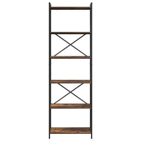 vidaXL Bookcase Smoked oak 60 x 30 x 188 cm MDF, Steel