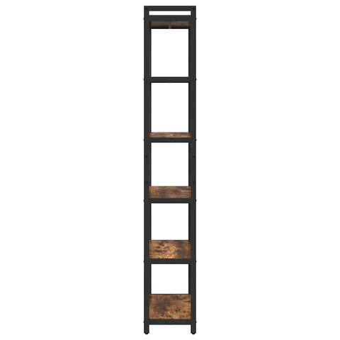 vidaXL Bookcase Smoked oak 60 x 30 x 188 cm MDF, Steel