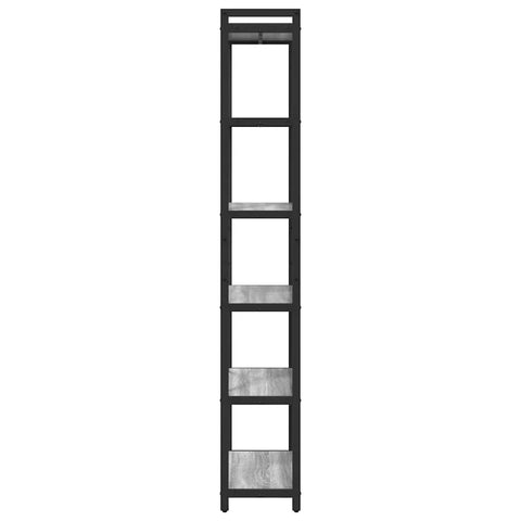 vidaXL Bookcase Grey sonoma 60 x 30 x 188 cm Wood and steel