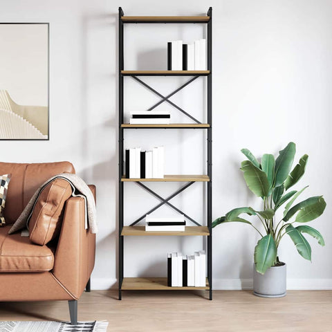 vidaXL Bookcase Artisan oak 60 x 30 x 188 cm Artisan oak finish