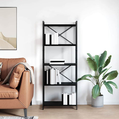 vidaXL Bookcase Black oak 60 x 30 x 153 cm Engineered wood