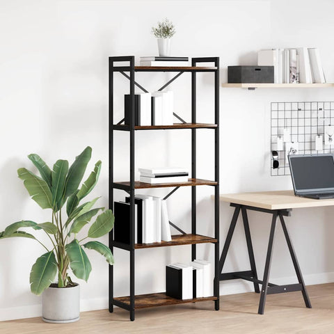 vidaXL Bookcase Smoked oak 60 x 30 x 153 cm Engineered wood